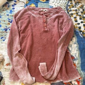 URBAN OUTFITTERS casual pink top button up